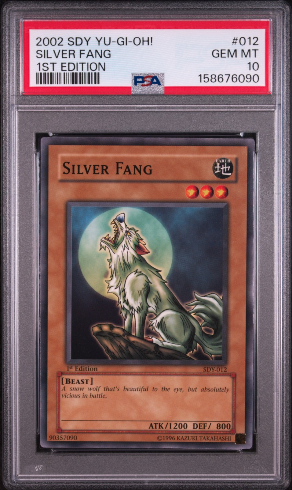 2002 Yu-Gi-Oh! Starter Deck: Yugi 1st Edition #012 Silver Fang PSA 10