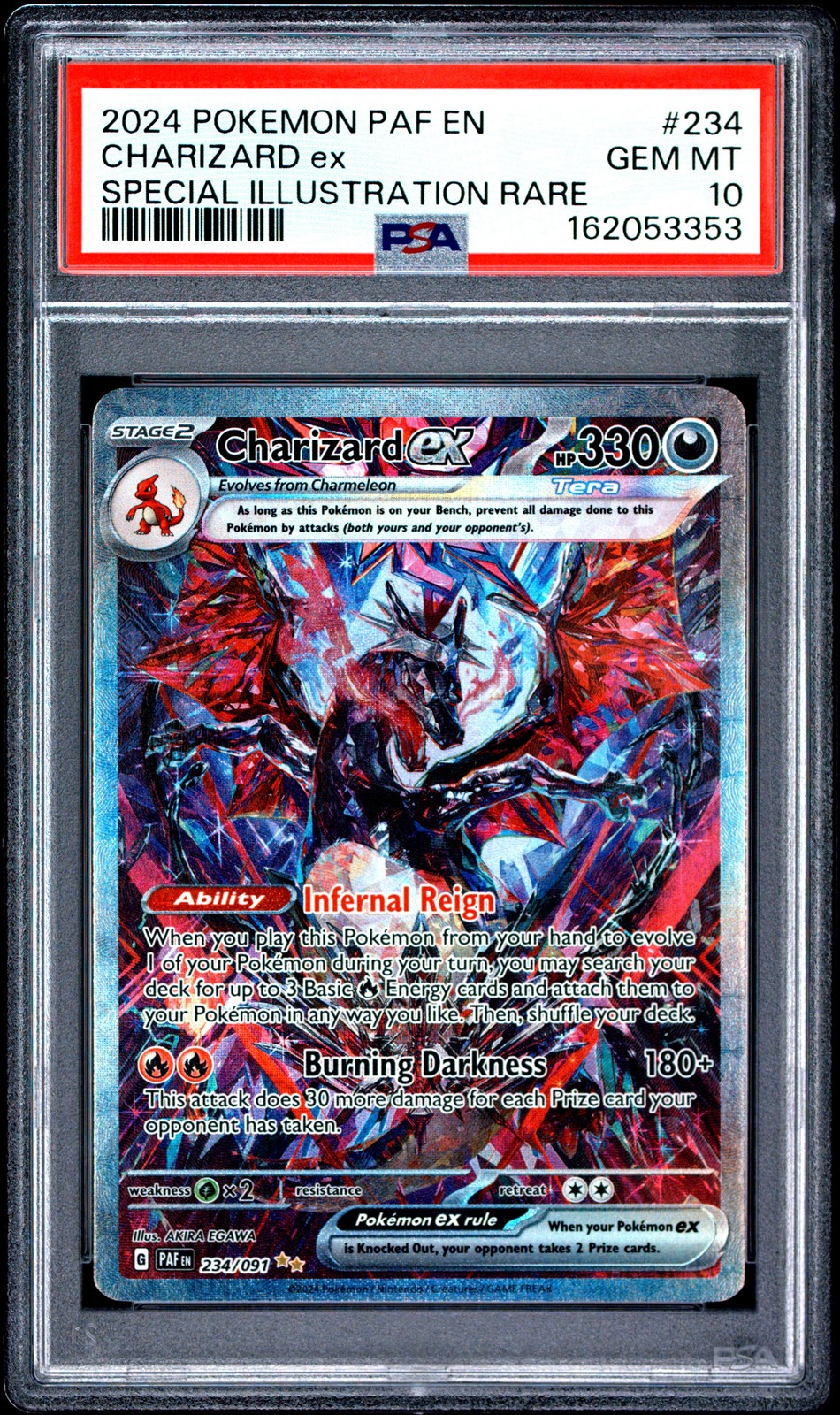 2024 Pokemon Paf En-Paldean Fates Special Illustration Rare Charizard EX PSA 10