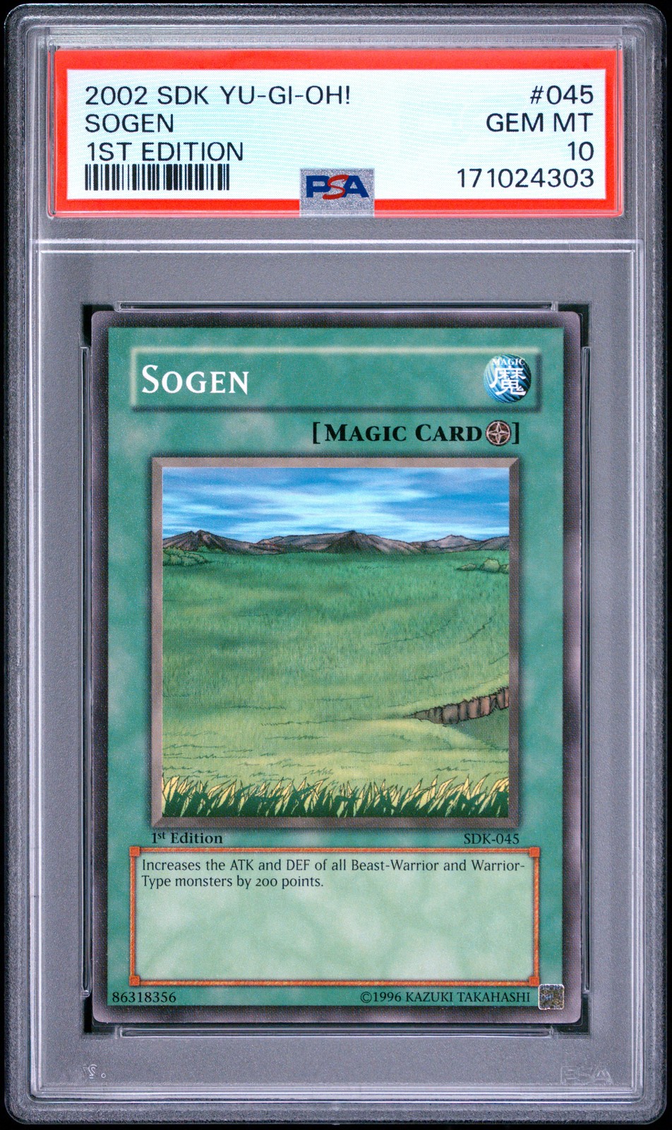 2002 Yu-Gi-Oh! Starter Deck: Kaiba 1st Edition #045 Sogen PSA 10