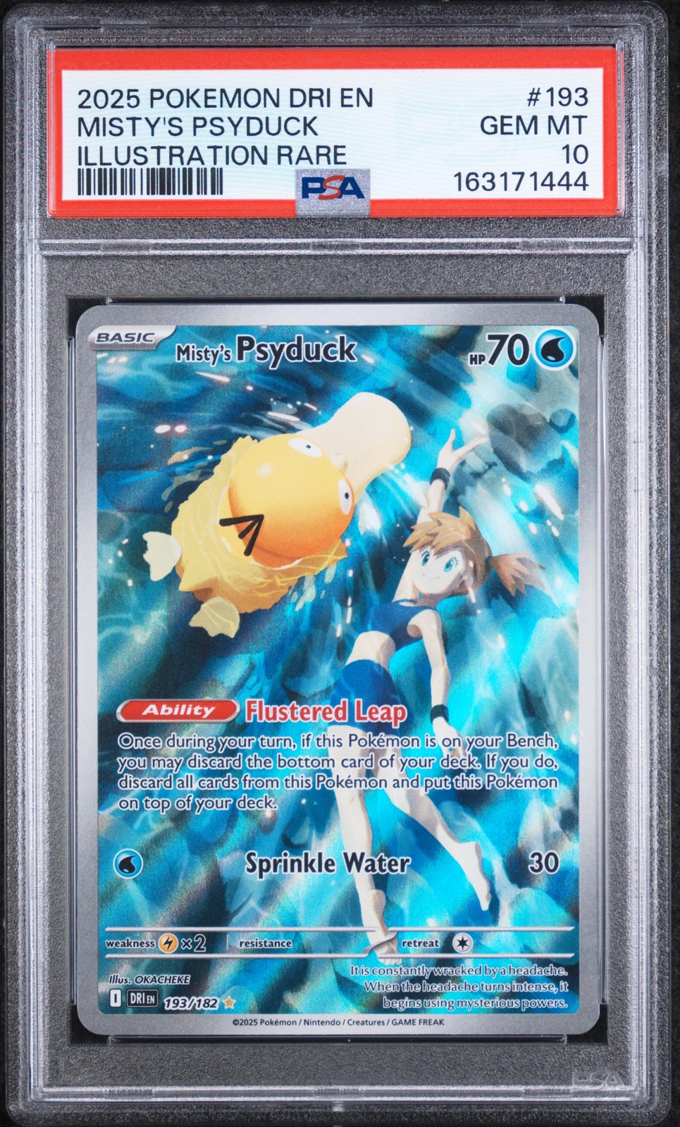 2025 Pokemon Dri En-Destined Rivals Illustration Rare Misty's Psyduck PSA 10