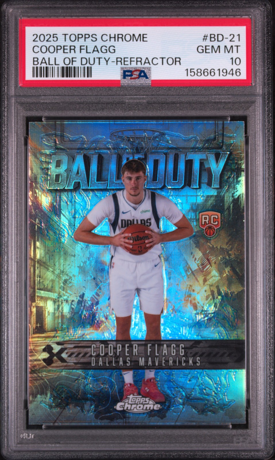2025 Topps Chrome Ball Of Duty Refractor #BD-21 Cooper Flagg PSA 10