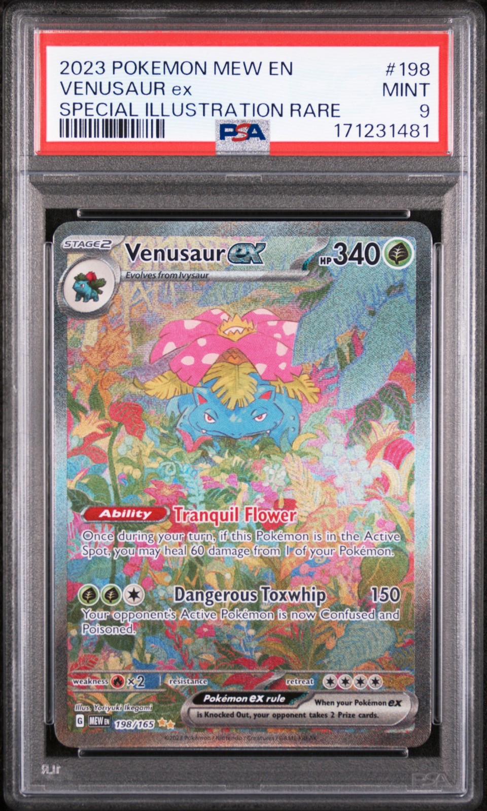 2023 Pokemon Mew EN-151 Special Illustration Rare #198 Venusaur EX PSA 9