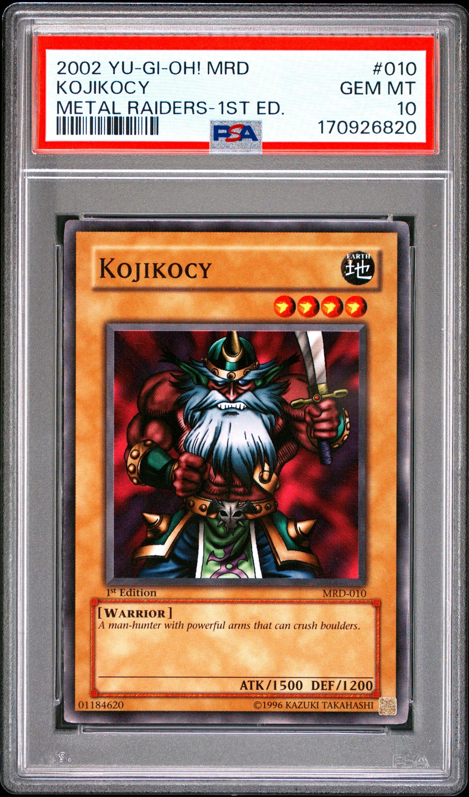 2002 Yu-Gi-Oh! Mrd-Metal Raiders 1st Edition #010 Kojikocy PSA 10