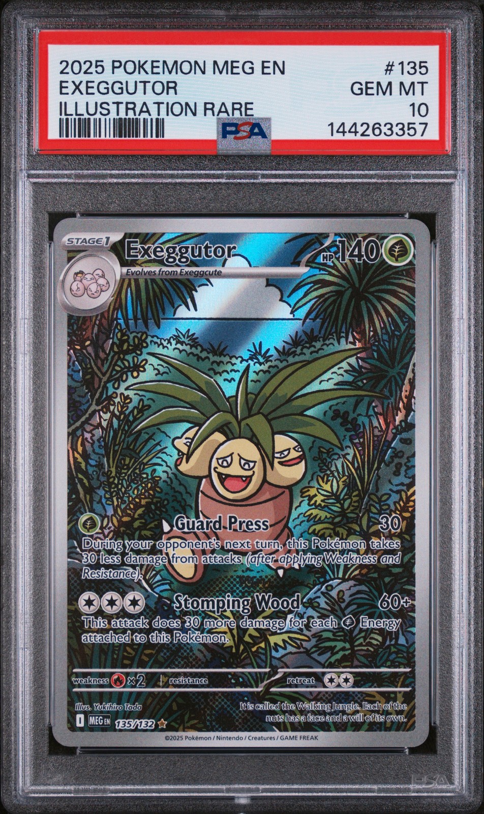 2025 Pokemon Meg En-Mega Evolution Illustration Rare #135 Exeggutor PSA 10
