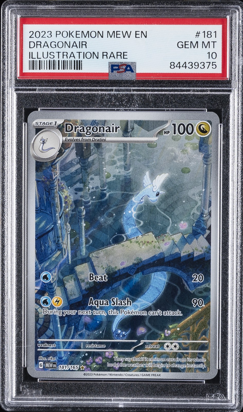 2023 Pokemon Mew EN-151 Illustration Rare #181 Dragonair PSA 10