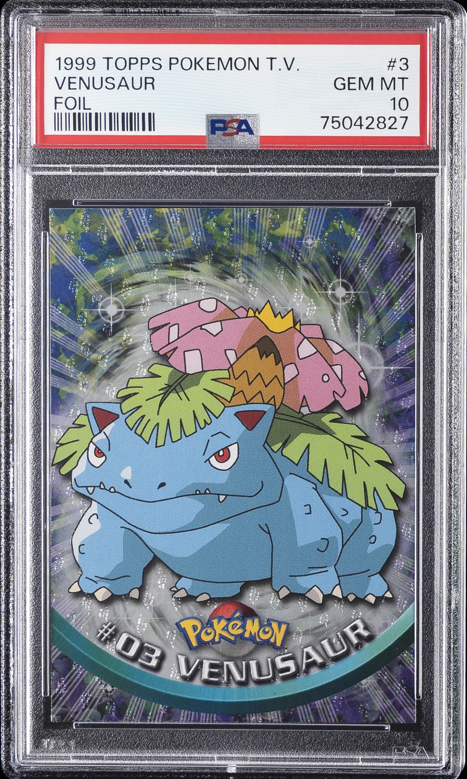 1999 Topps Pokemon Tv Foil #3 Venusaur PSA 10