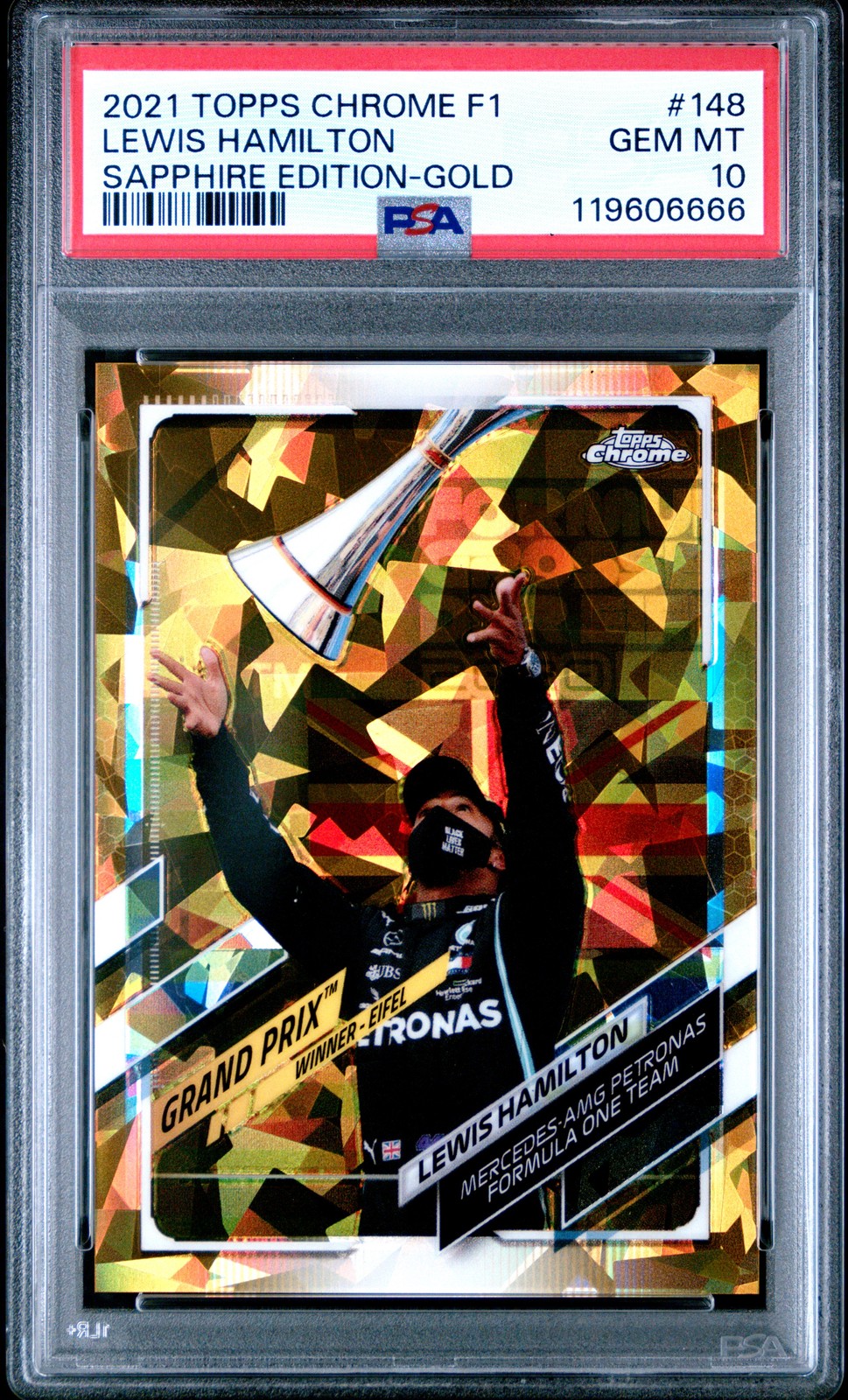 2021 Topps Chrome Formula 1 Sapphire Edition Gold Lewis Hamilton 25/50 PSA 10